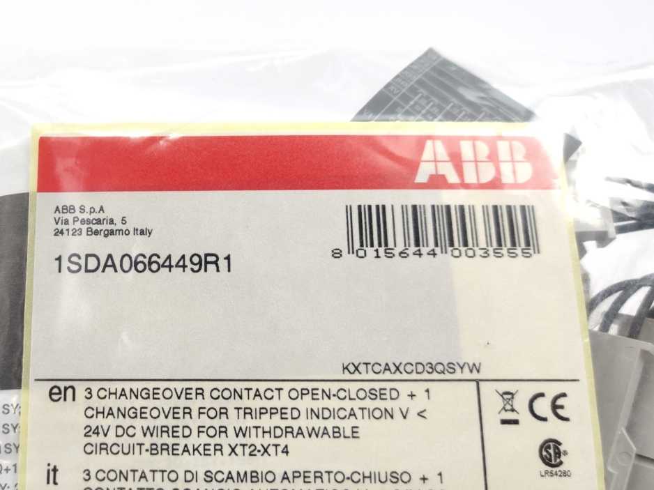 ABB 1SDA066449R1 AUX-C 3Q+1SY 24 VDC XT2-XT4 W