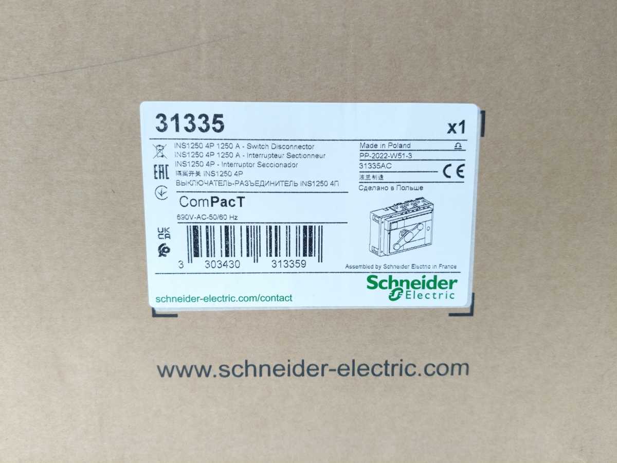 Schneider Electric 31335 INS 1250 31335 Switch Disconnector