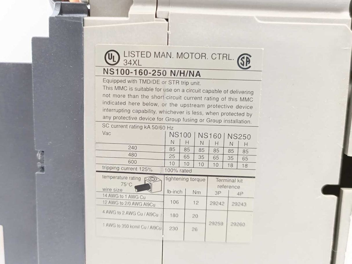 Merlin Gerin NS160N Molded Case Circuit Breaker