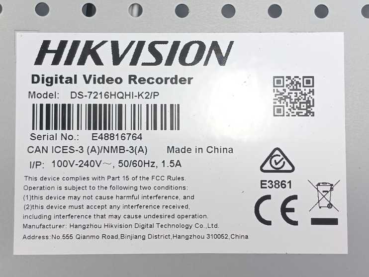 HikVision DS-7216HQHI-K2/P 16 Channel DVR Full HD 1080P Digital Video Recorder