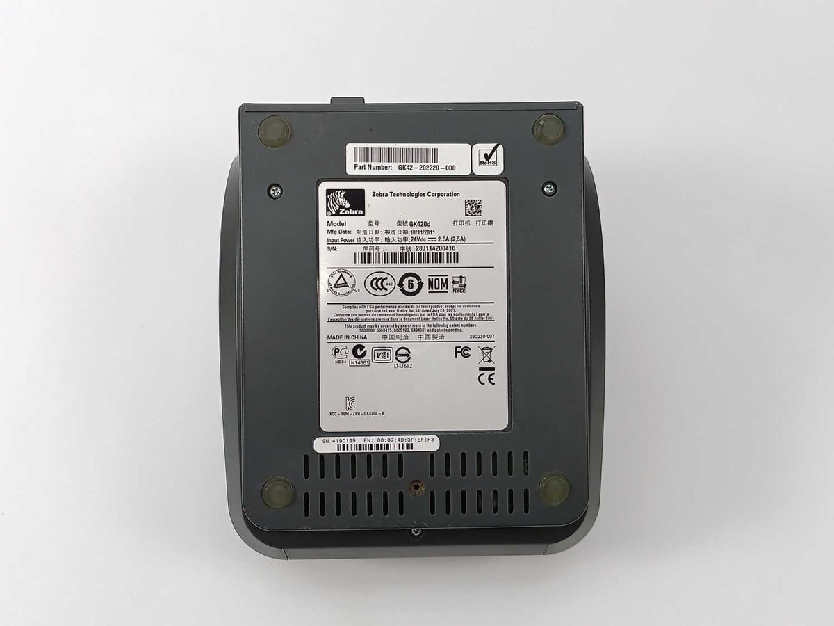 Zebra GK42-202220-000 GK420d Label Printer, no external PSU