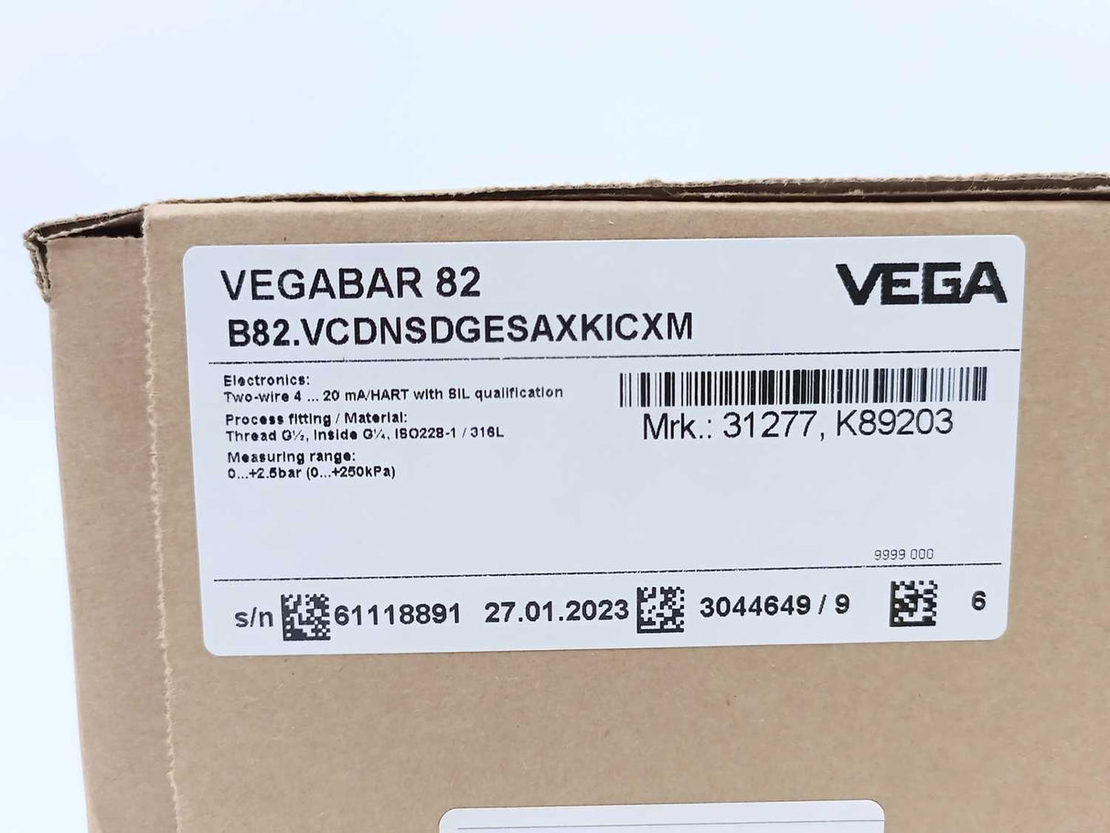 Vega VEGABAR 82 B82.VCDNSDGESAXKICXM Pressure Transmitter