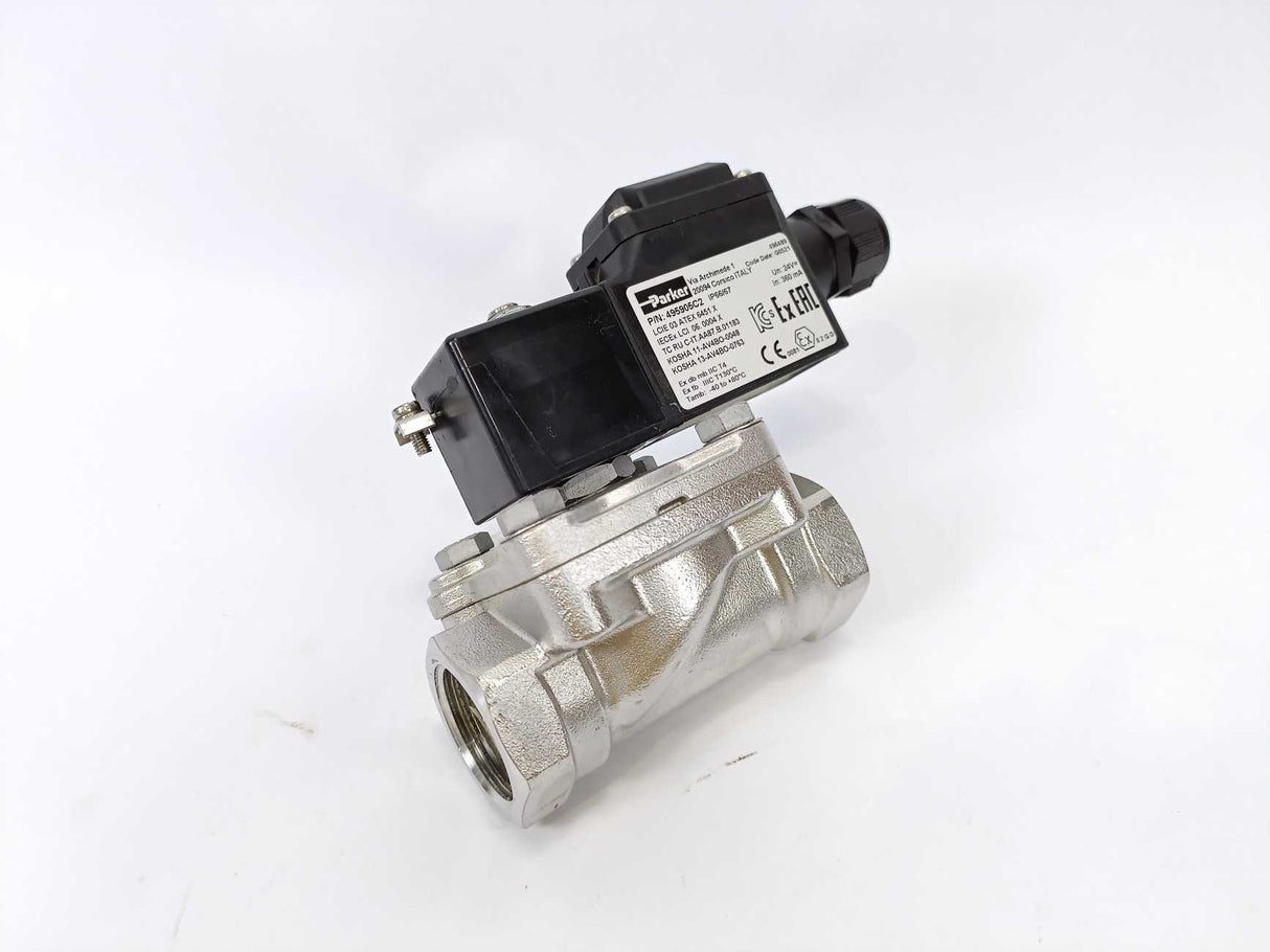 Parker 495905C2 LUCIFER Solenoid Coil w. 221G6136 Valve