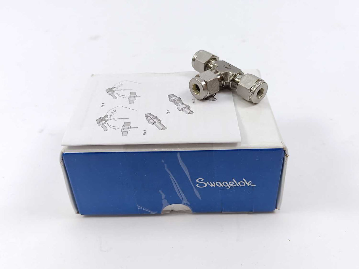 Swagelok M-400-3 Tube Fitting, Union Tee, 1/4 in. Batch of 10 pcs.