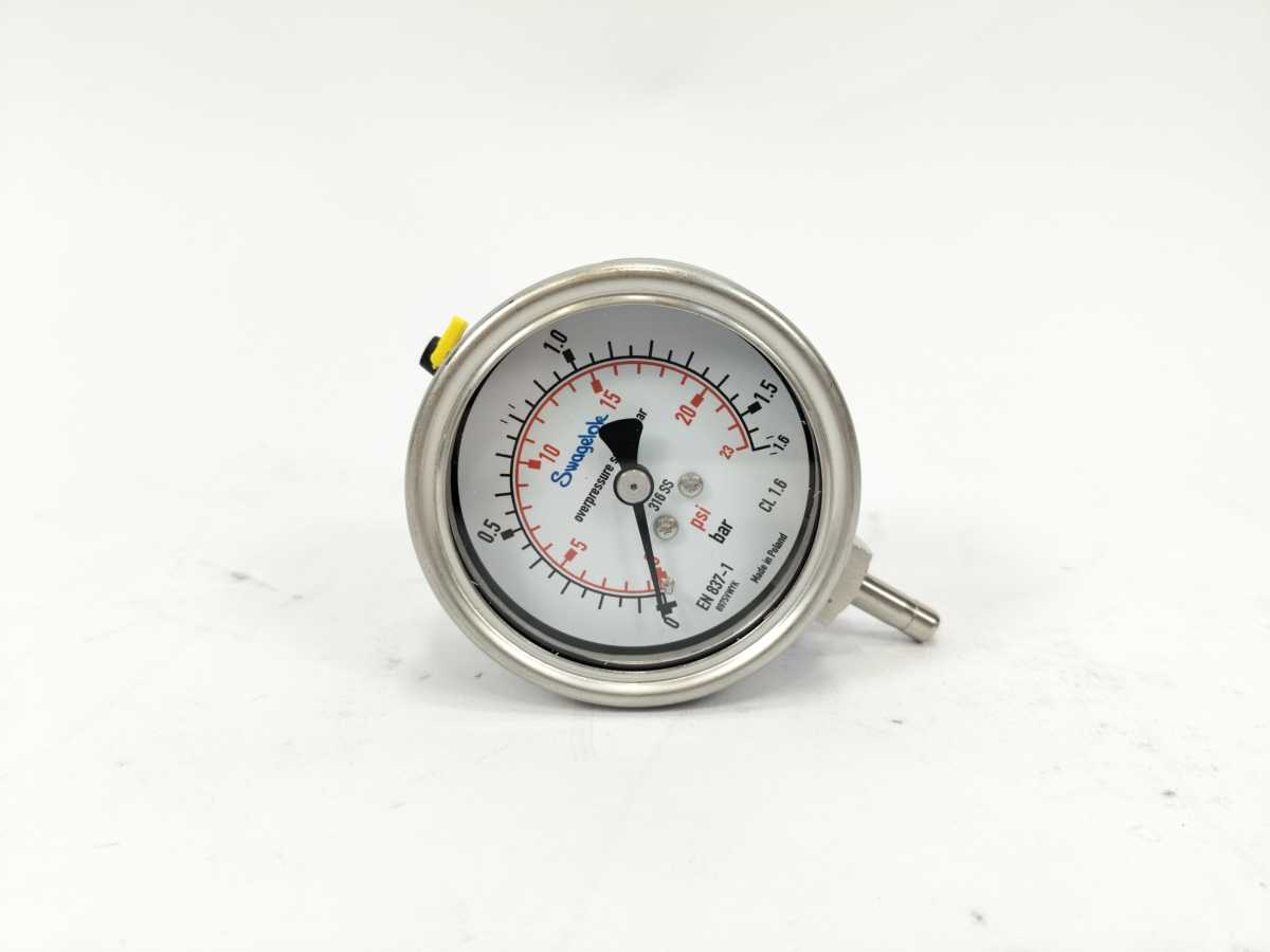 Swagelok PGI-63B-BG1.6-LASX-E-7076-9237 Pressure Gauge 63 mm 0-23 psi, 0-1.6 bar