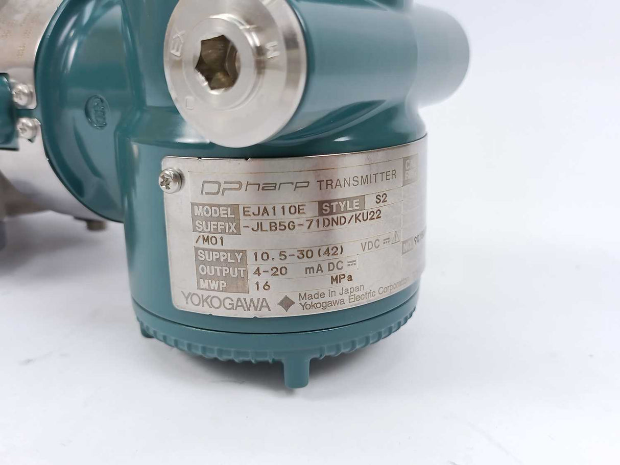 Yokogawa EJA110E DPharp Pressure transmitter S2 -JLB5G-71DND/KU22