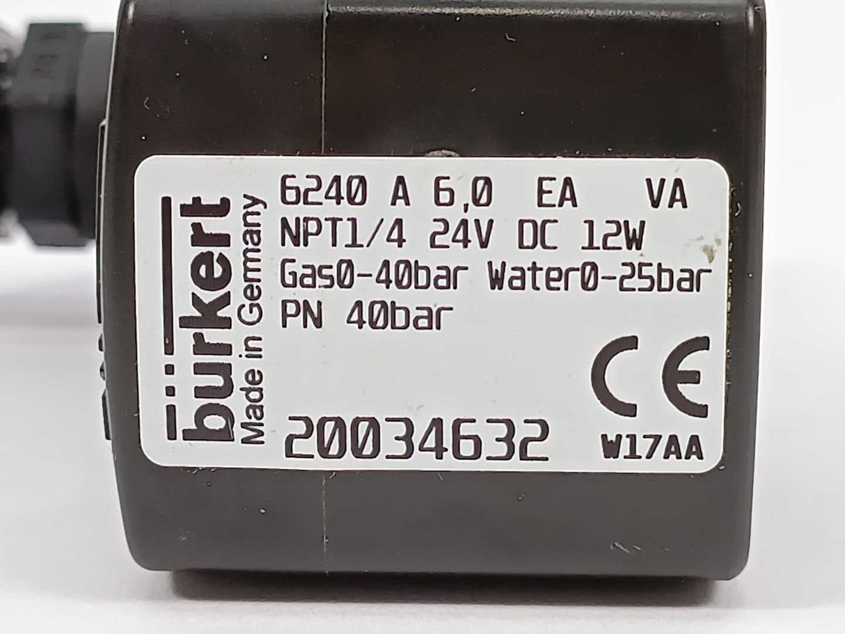 Burkert 20034632 Servo-Assisted 2/2-Way Piston Solenoid Valve