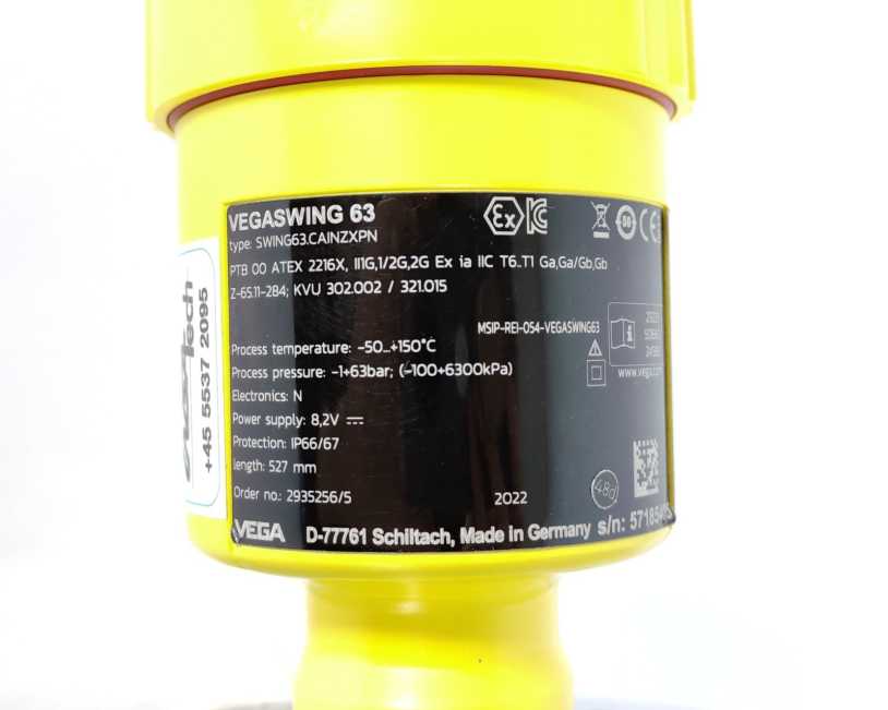 Vega VEGASWING 63 Liquid vibrating level switch 527mm