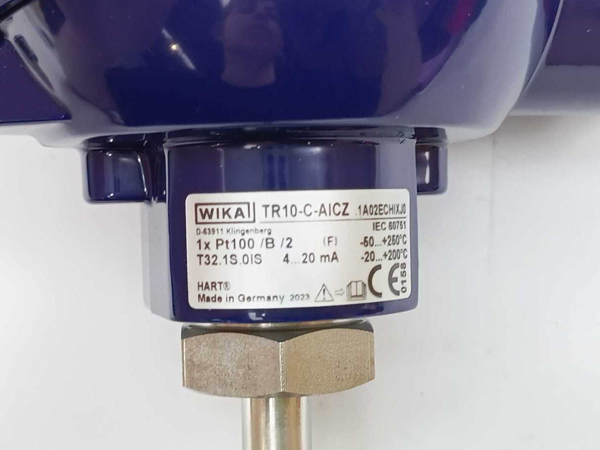 WIKA 14597265 TR10-C-AICZ Threaded Resistance Thermometer. Probe length: 183mm
