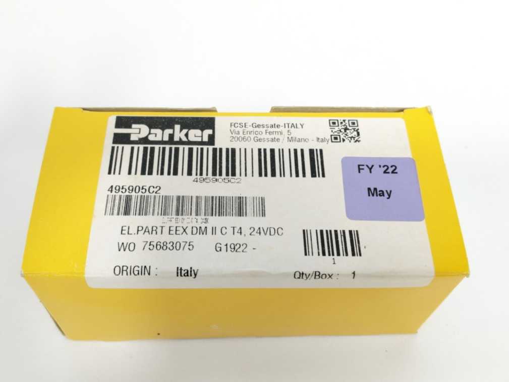 Parker 495905C2 LUCIFER Solenoid Coil w. 221G6136 Valve