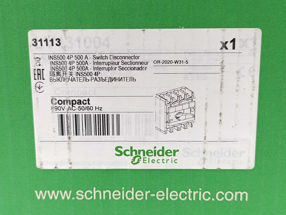 Schneider Electric 31113 INS500 4P 500A - Switch Disconnector