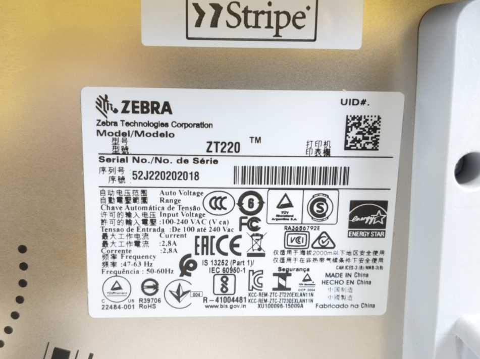 Zebra ZT22042-D0E200FZ Industrial Label Printer, ethernet card not working