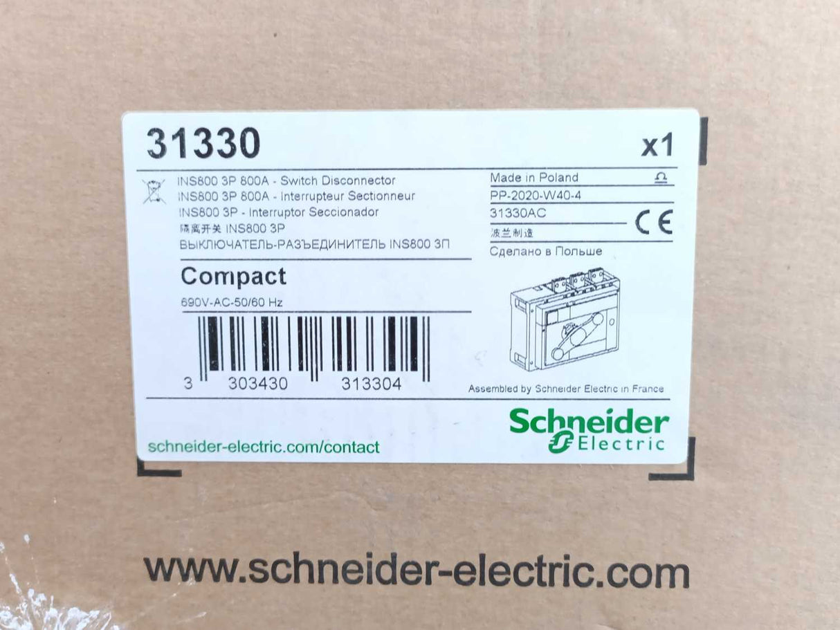 Schneider Electric 31330 INS800 3P 800A - Switch Disconnector