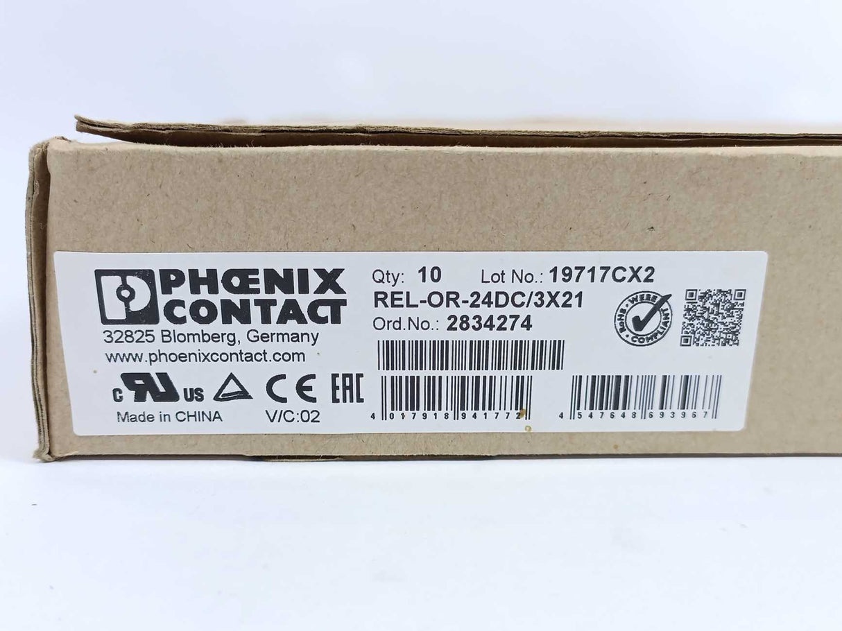 Phoenix Contact 2834274 Single Relay Batch 7 Pcs.