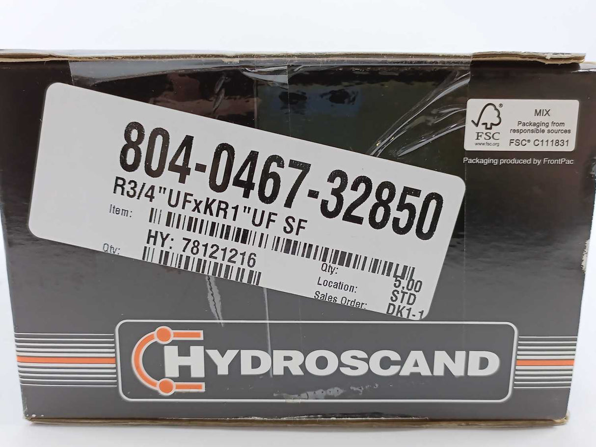 Hydroscand 78121216 R3/4"UFxKR1"UF SF Adaptor For Hydraulic Systems