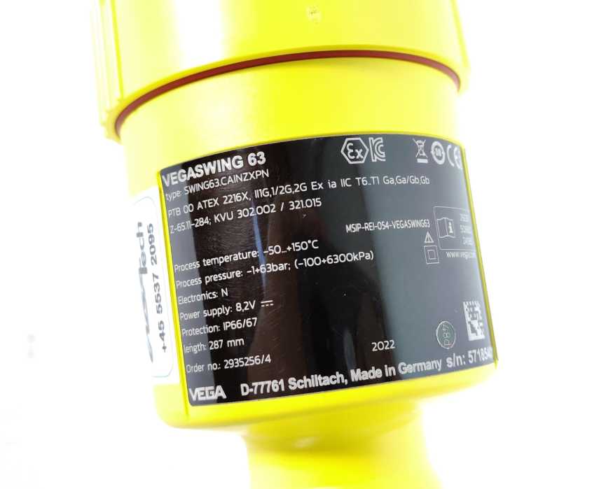 Vega VEGASWING 63 Liquid vibrating level switch 287mm