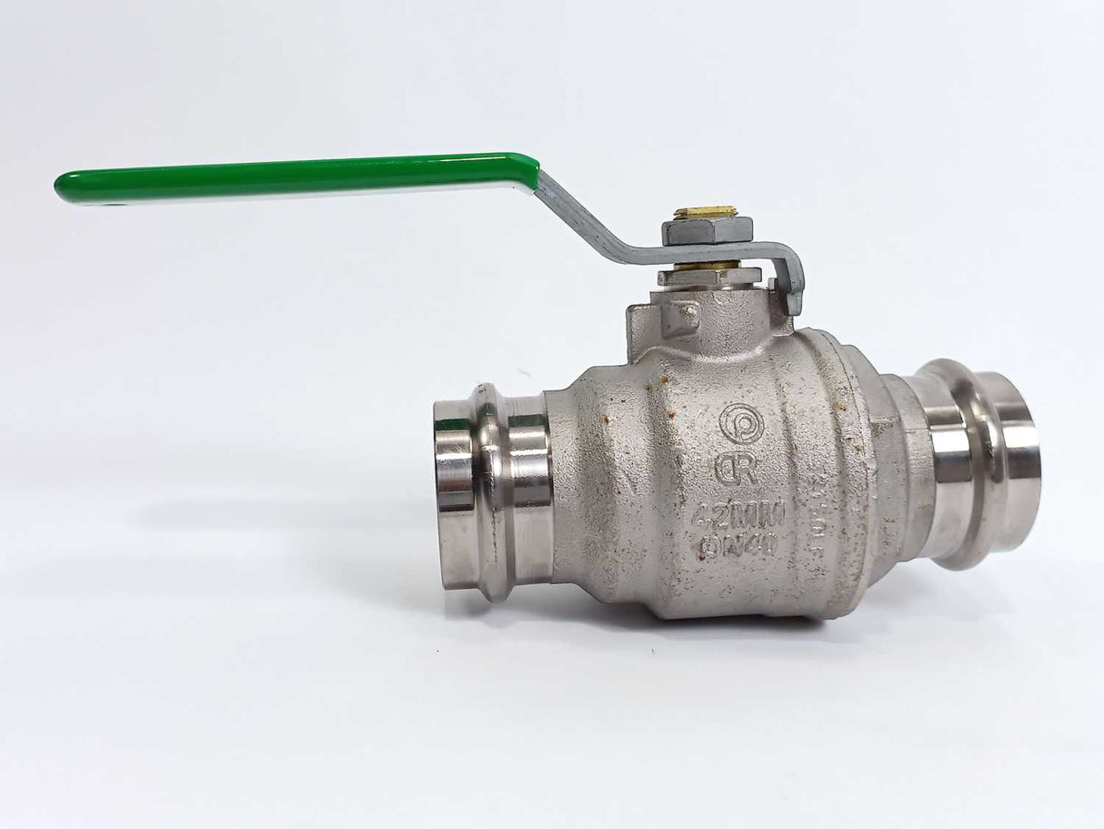 Fratelli Pettinaroli P100-042 Ball Valve 42mm - Green Lever, Press X