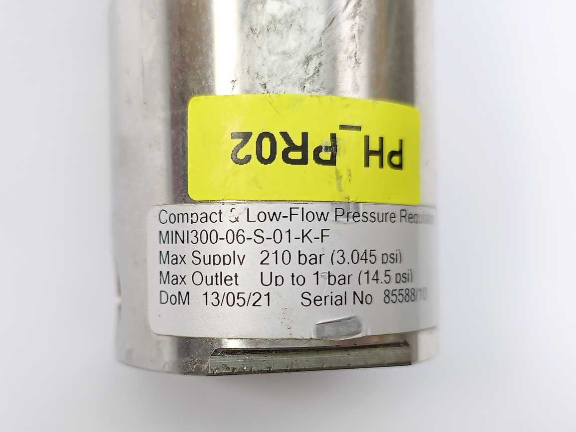 PRESSURE TECH MINI300-06-S-01-K-F Piston-sensed Pressure Regulator