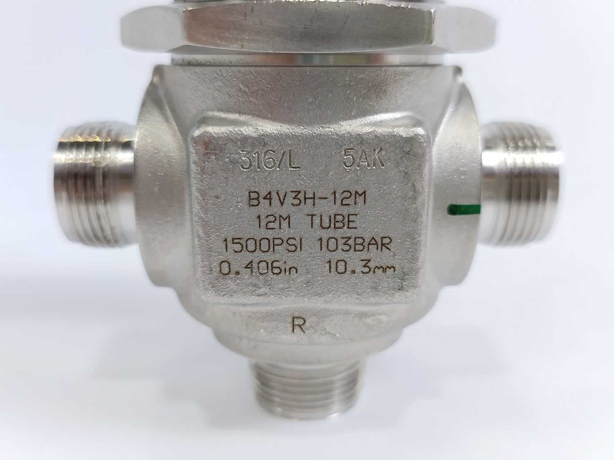 Hy-Lok B4V3H-12M 3-Way Switching Ball Valve, 316/L