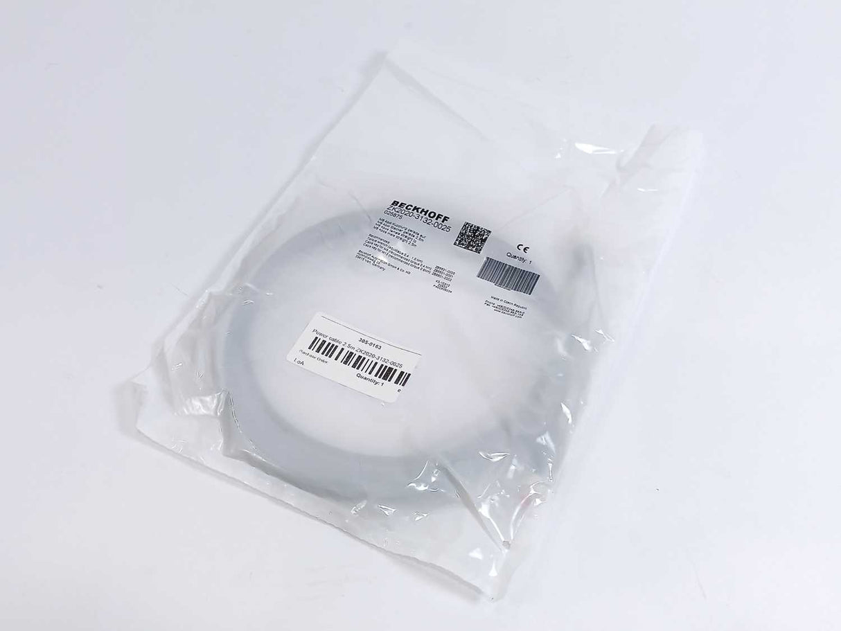 Beckhoff ZK2020-3132-0025 Power Cable 2.50 m, M8 4pos female to M8 4pos Male