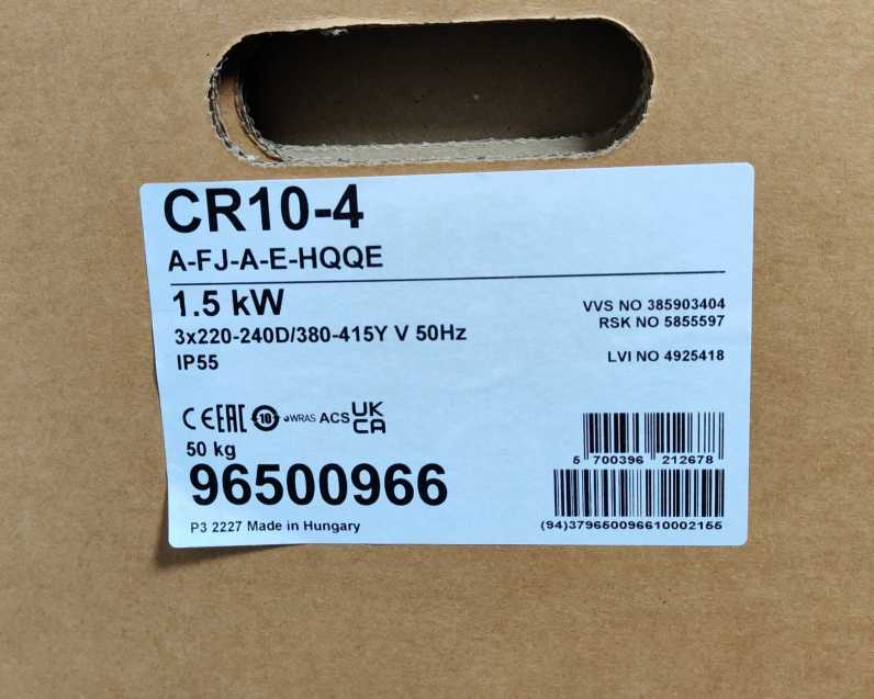 GRUNDFOS 96500966 CR 10-4 A-FJ-A-E-HQQE, Centrifugal pump 1,5kW DN40