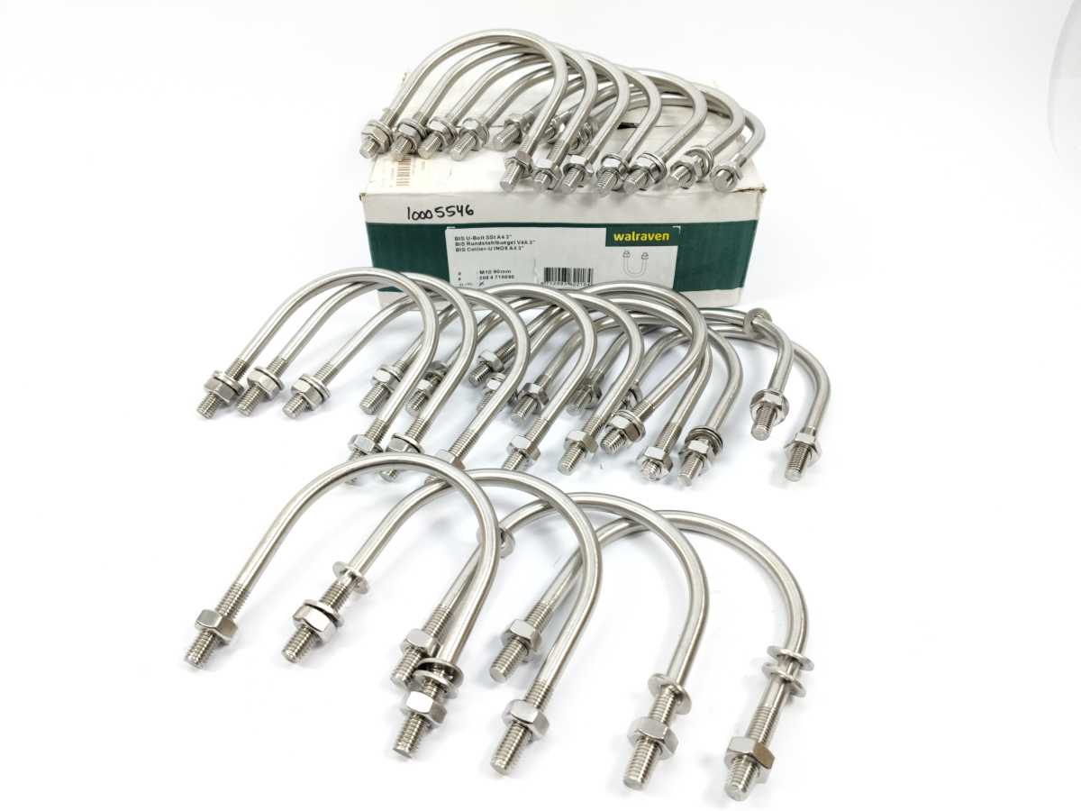 Walraven 201110 U-bolts stainless steel, 88.9 mm, Batch of 21 pcs.