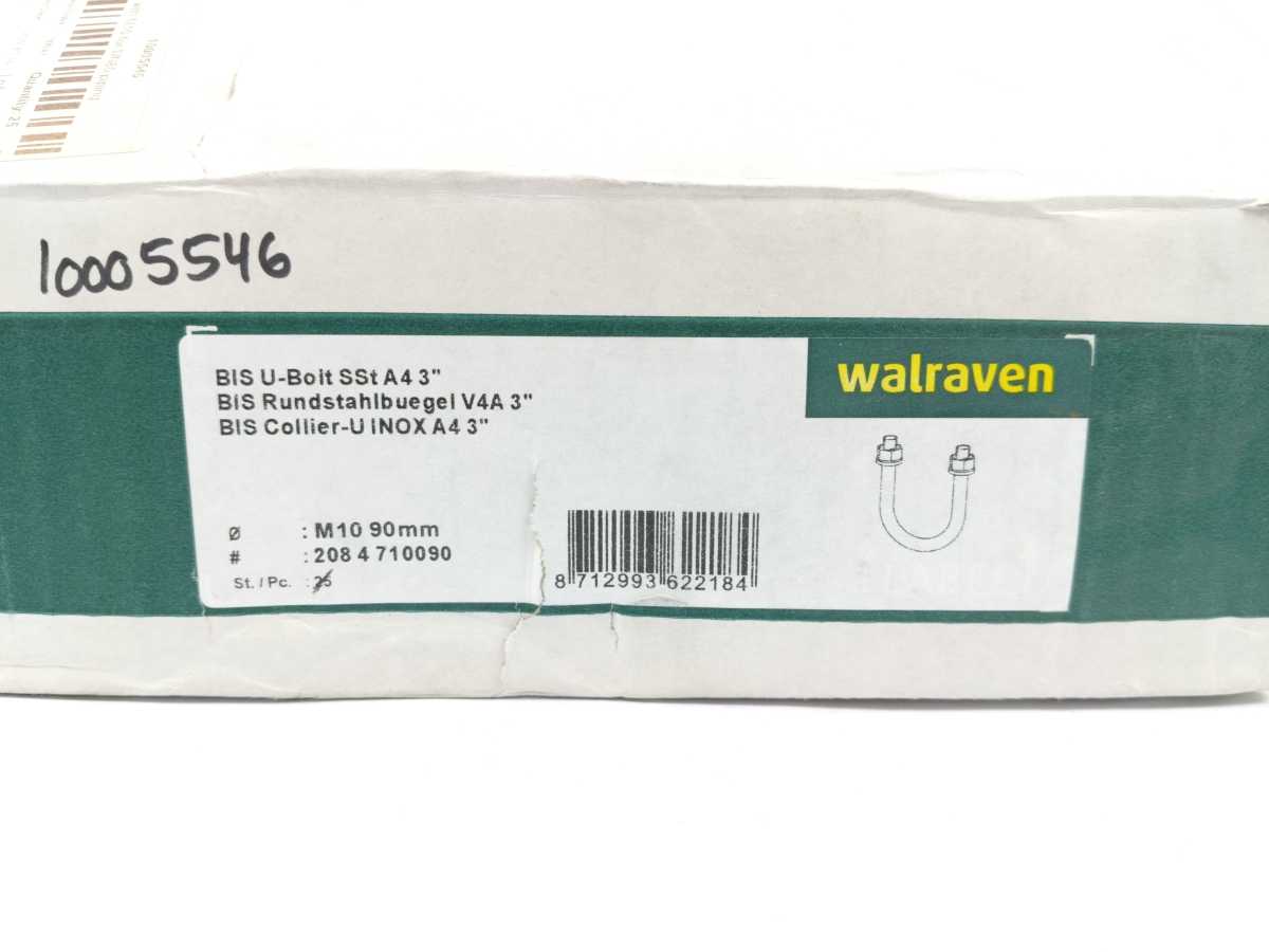 Walraven 201110 U-bolts stainless steel, 88.9 mm, Batch of 21 pcs.