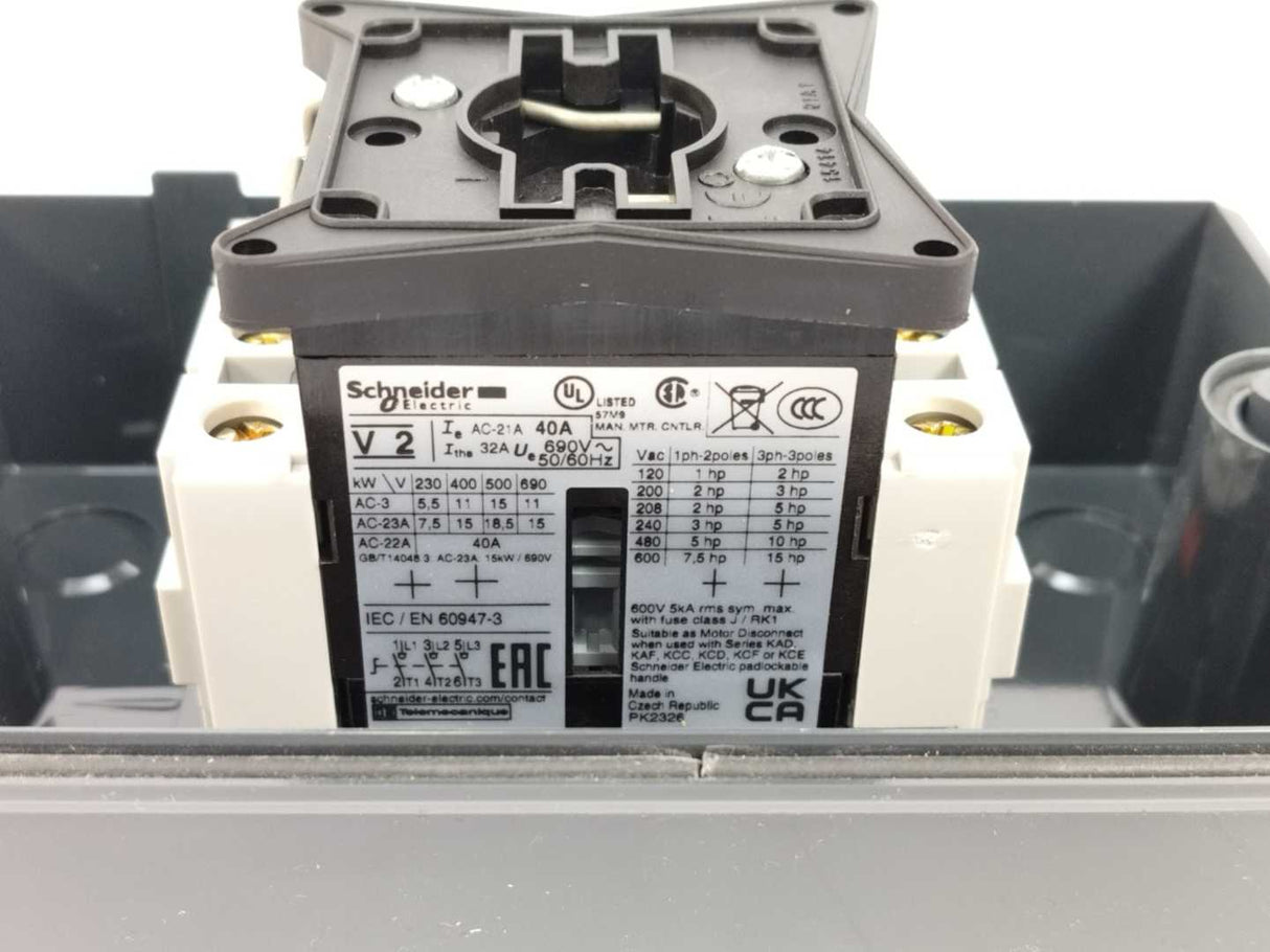 Schneider Electric VBF2GE Main Switch in IP65 Enclosure
