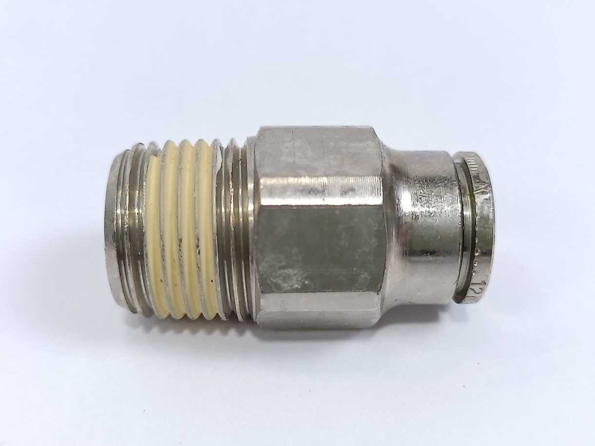 NORGREN 101251248 PNEUFIT Push-In Fitting 12mm, 1/2 BSPT, Batch of 8 pcs.