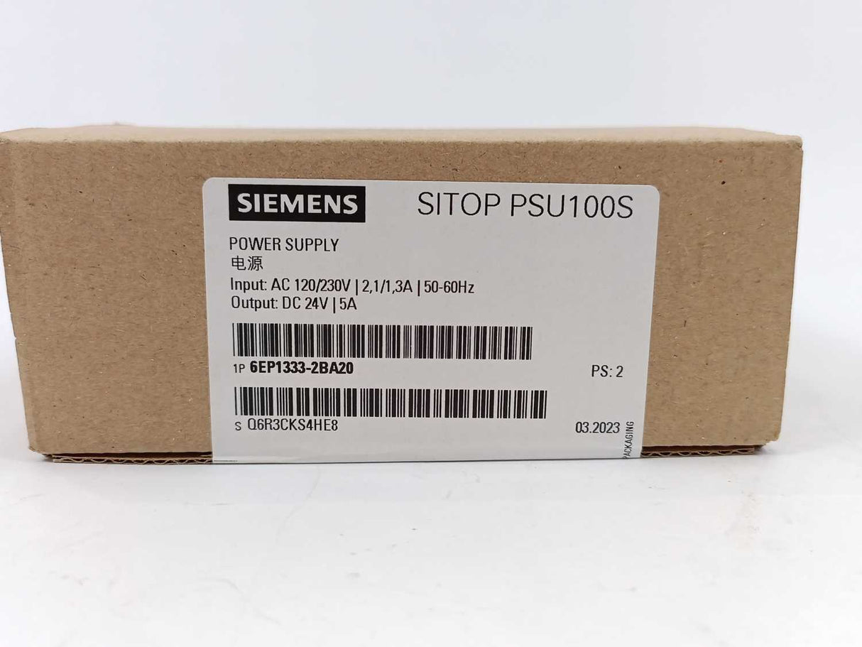 Siemens 6EP1333-2BA20 DC 24V/5A Power Supply