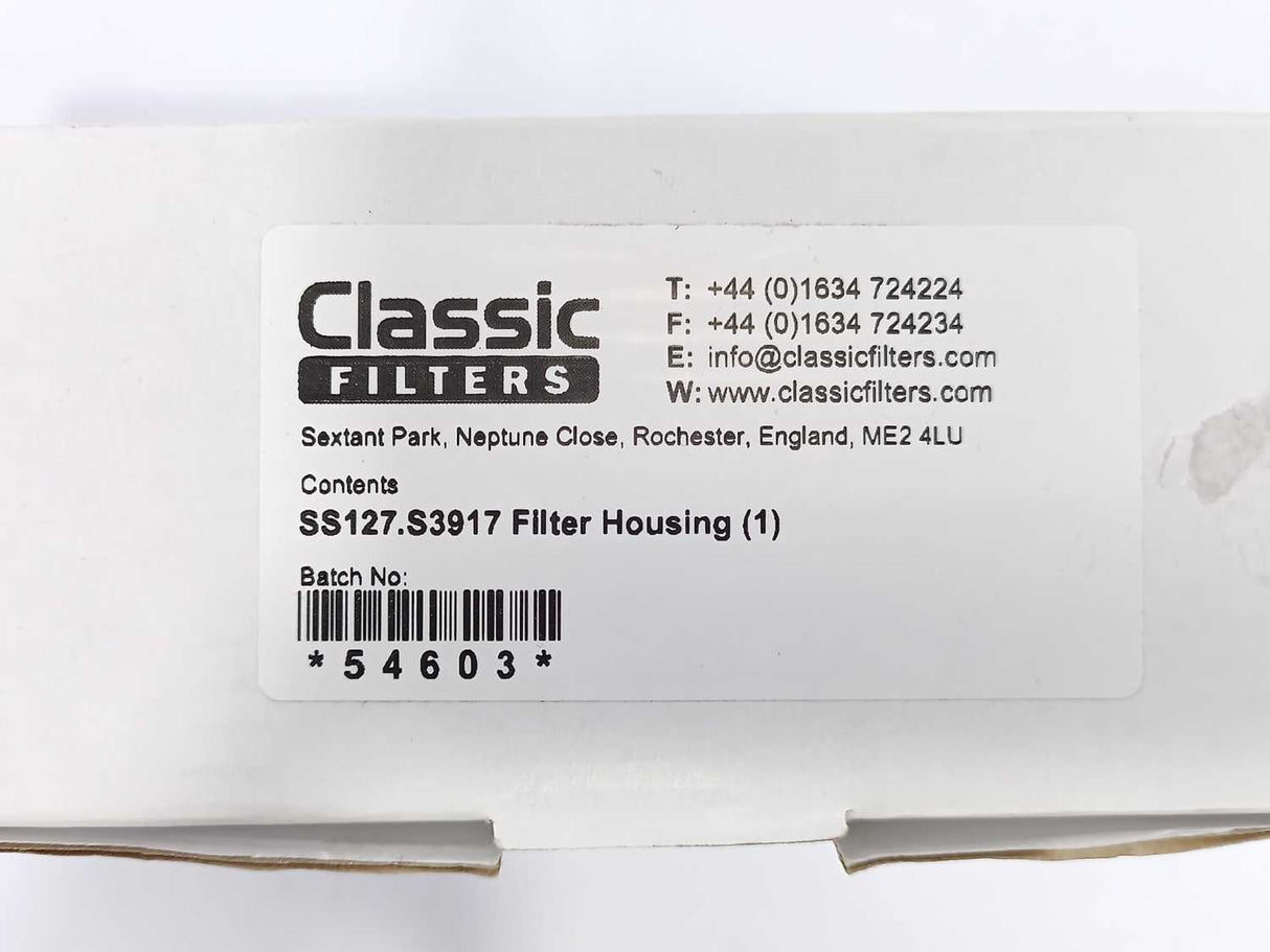 Classic Filters SS127.S3917 Filter Housing