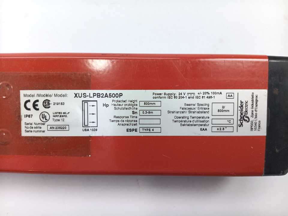 TELEMECANIQUE XUS-LPB2A500P Safety Light Curtain Receiver Type 4