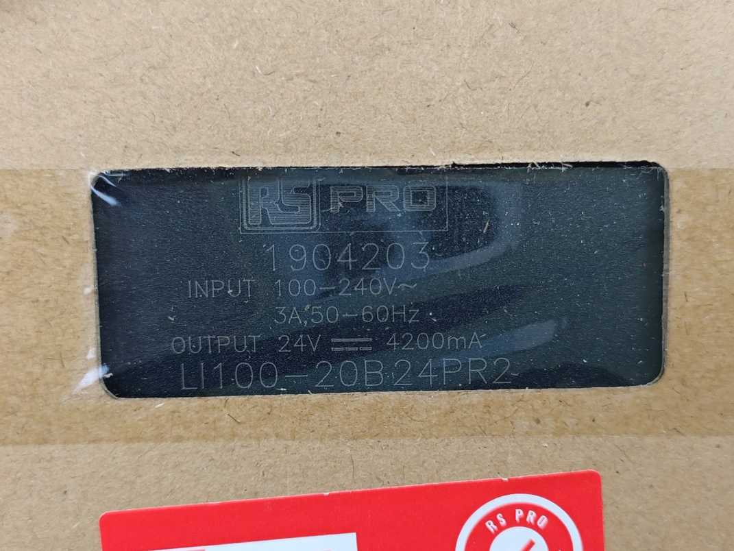 RS Pro 1904203 Input 100-240v~Output 24v=4200mA 190 4203