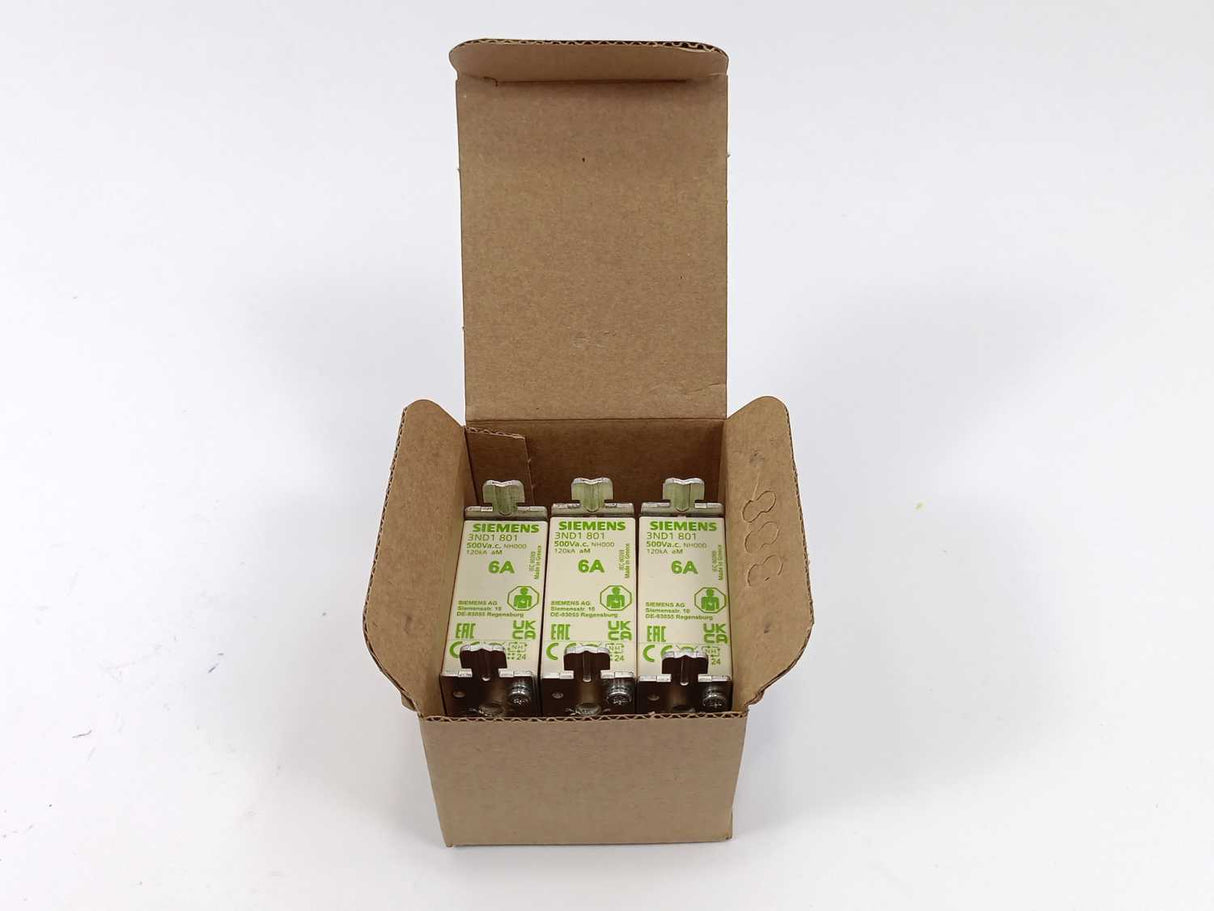 Siemens 3ND1 801 LV HRC Fuse-Link Fusible 3Pcs. Batch