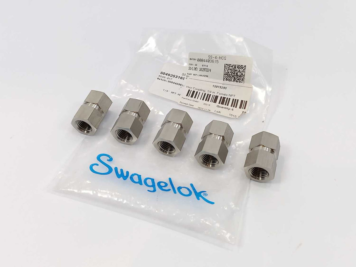 Swagelok SS-4-HCG HEX Coupling 1/4 in. Female NPT 5 Pcs. Batch