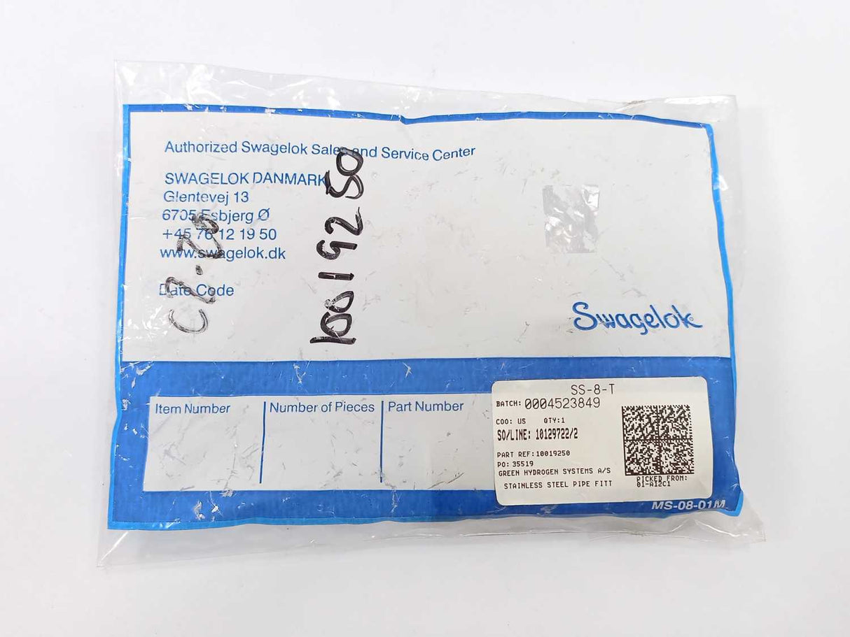 Swagelok SS-8-T Stainless Steel Pipe Fitt