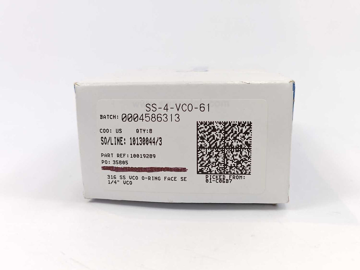 Swagelok SS-4-VCO-61 Bulkhead Union 1/4 in. VCO Fitting 8 Pcs.