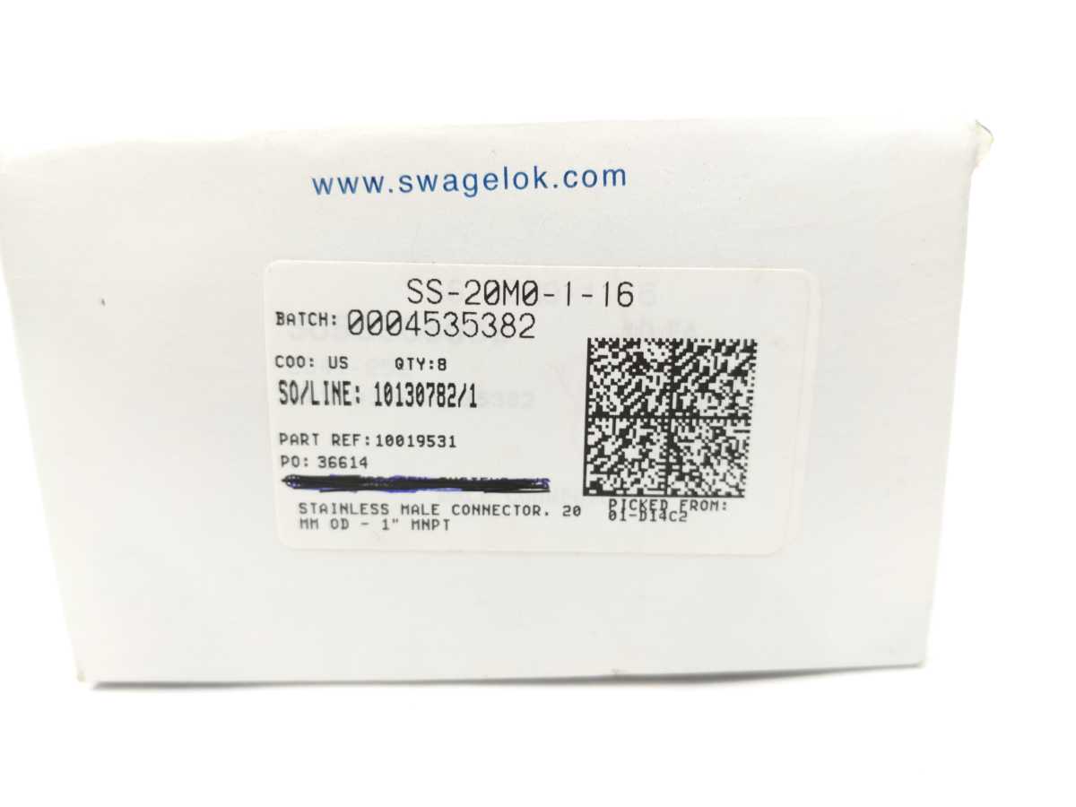 Swagelok SS-20M0-1-16 Male Connector 20mm Tube OD x1 in. 8 Pcs. batch