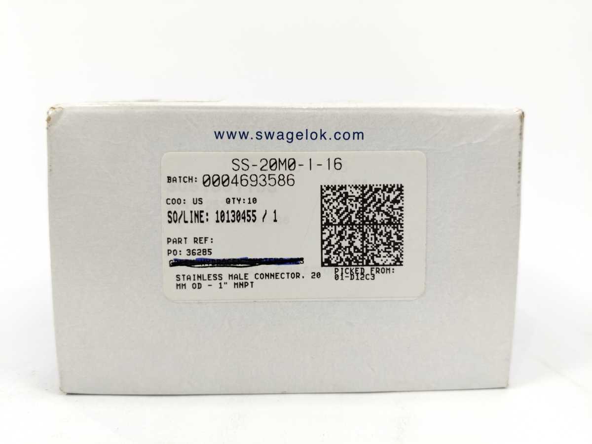 Swagelok SS-20M0-1-16 Male Connector 20mm Tube OD x1 in.