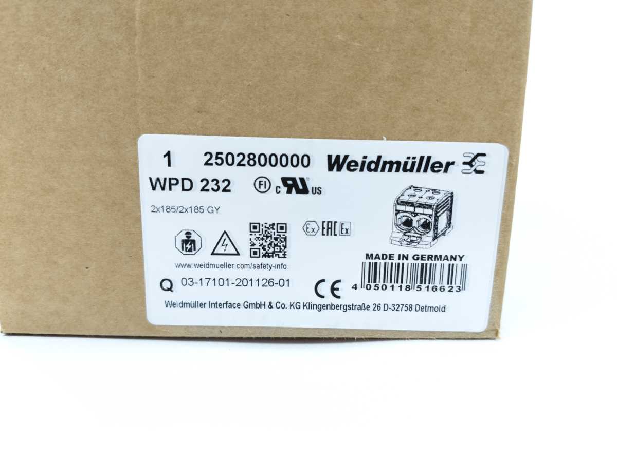 Weidmüller 2502800000 WPD 232 2X185/2X185 GY