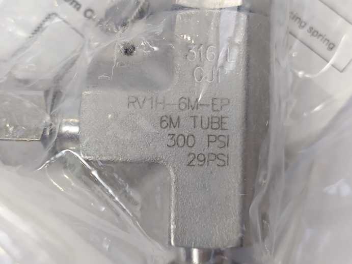 Hy-Lok RV1H-6M-EP 6m Tube 300 PSI 29PSI