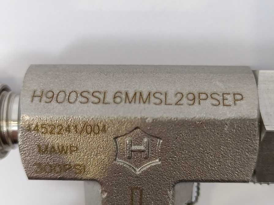 Ham-Let H-900-SS-L-6MM-SL-29PS-EP Relief Valve H900SSL6MMSL29PSEP