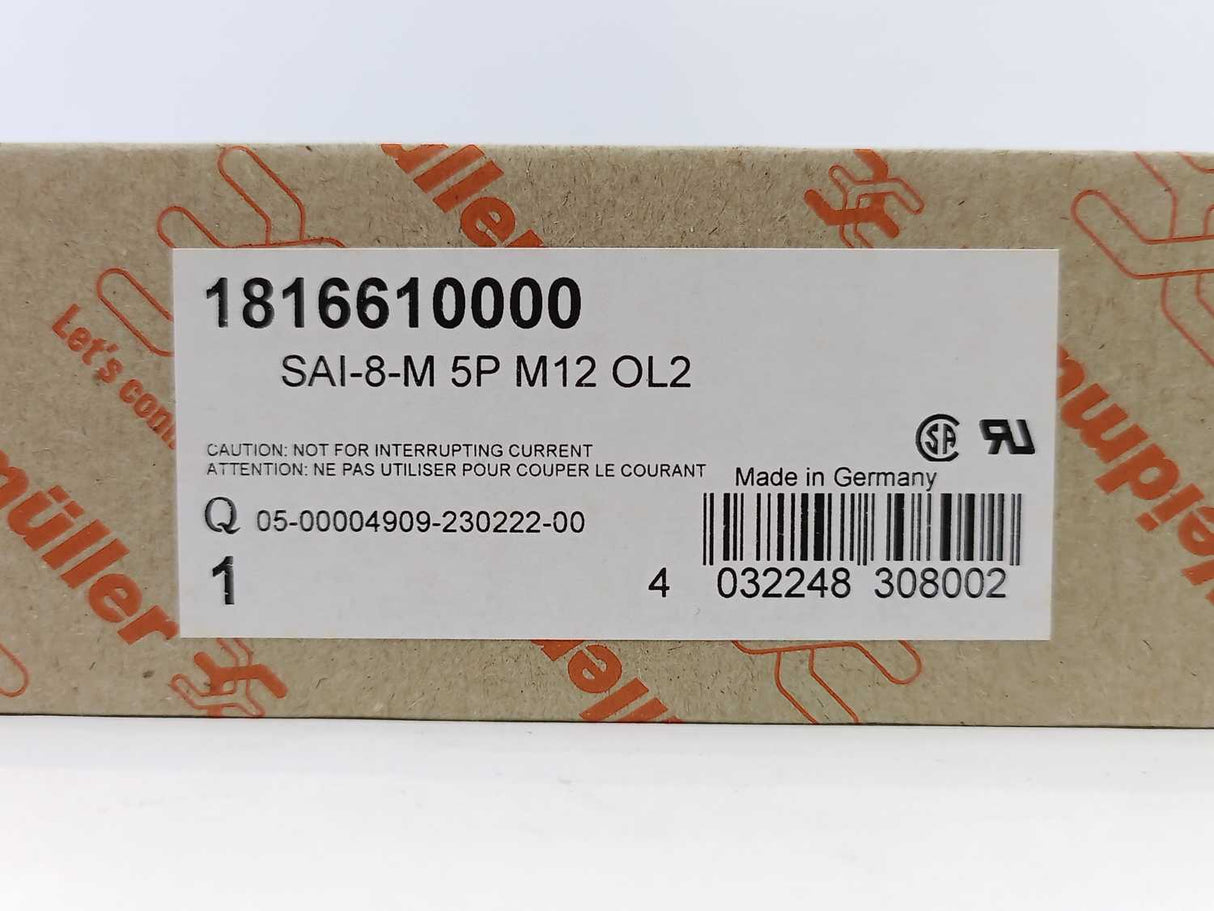 Weidmüller 1816610000 SAI-8-M 5P M12 OL2 Hood distributor,