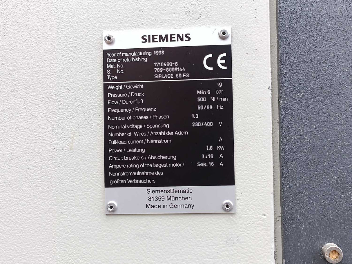 Siemens SIPLACE 80 F3 SMD Pick And Place PCB assembly Revolver Head