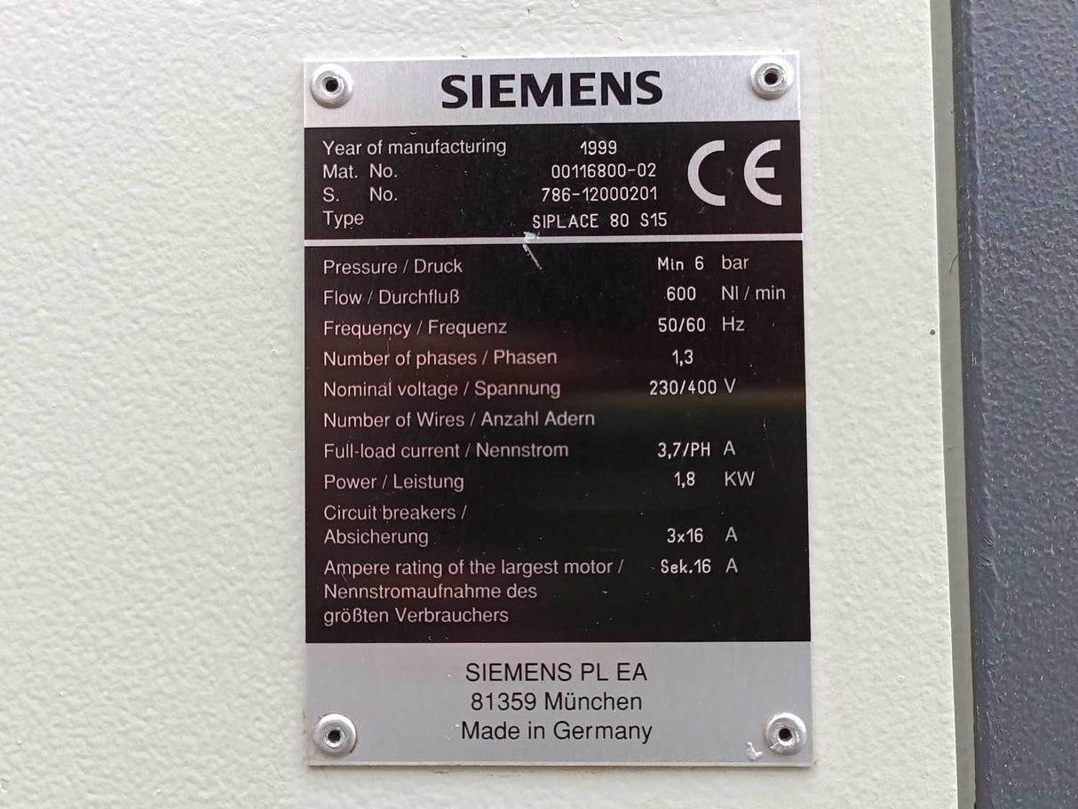 Siemens SIPLACE 80 S15 SMD Pick And Place PCB assembly Revolver Head