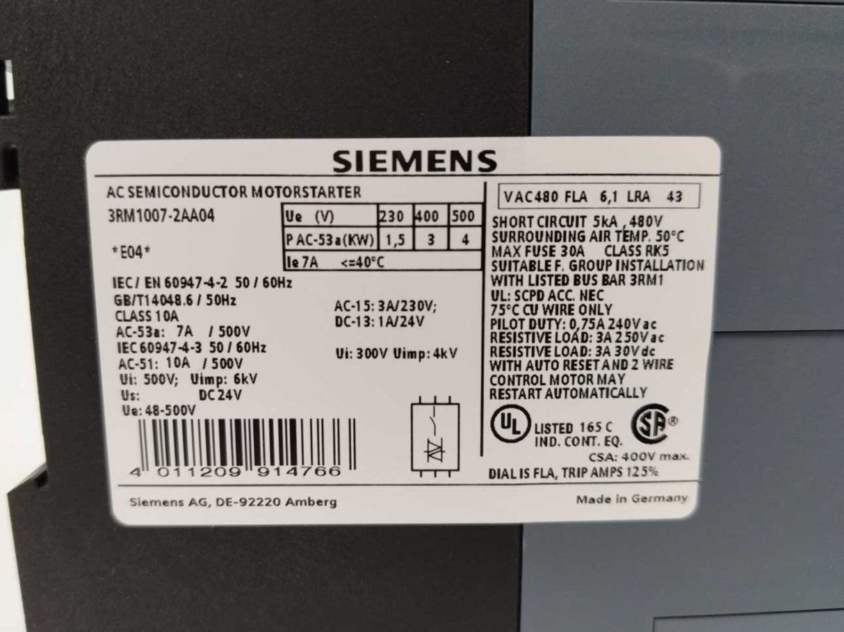 Siemens 3RM1007-2AA04 Direct starter