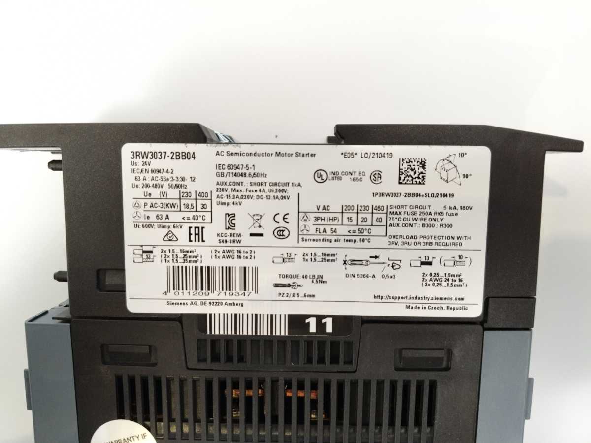 Siemens 3RW3037-2BB04 SIRIUS Soft Starter