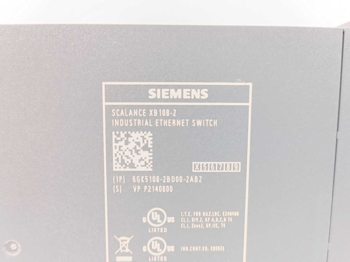 Siemens 6GK5108-2BD00-2AB2 SCALANCE XB108-2 Industrial Ethernet Switch