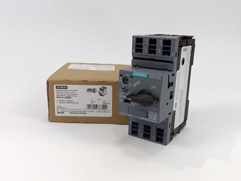 Siemens 3RV2411-4AA20 SIRIUS 3RV2 Motor Starter Protector (Circuit Breaker)