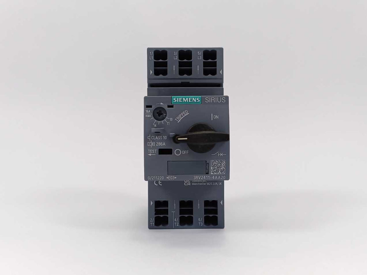 Siemens 3RV2411-4AA20 SIRIUS 3RV2 Motor Starter Protector (Circuit Breaker)